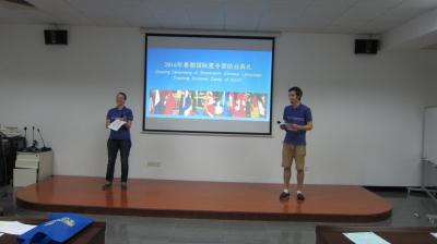 Student representatives are giving a speech