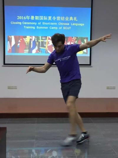 Student from Ukraine is performing hip-hop dance