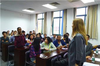 Interaction between Ms. Olga Zaynetdinova  and students