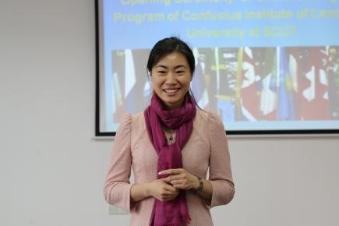 Deputy Director Mao Dongmin giving speech