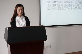 International student doing the presentation International student doing the presentation