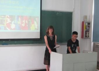 Ann Eareckson Lee, senior high school teacher representative in Moscow, speaking